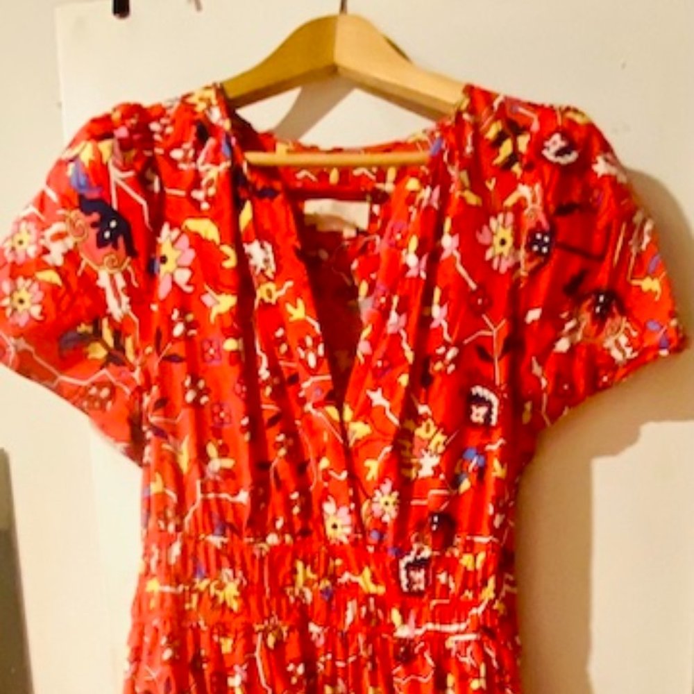 FESTIVE RED MAXI ANTHROPOLOGIE BRAND DRESS